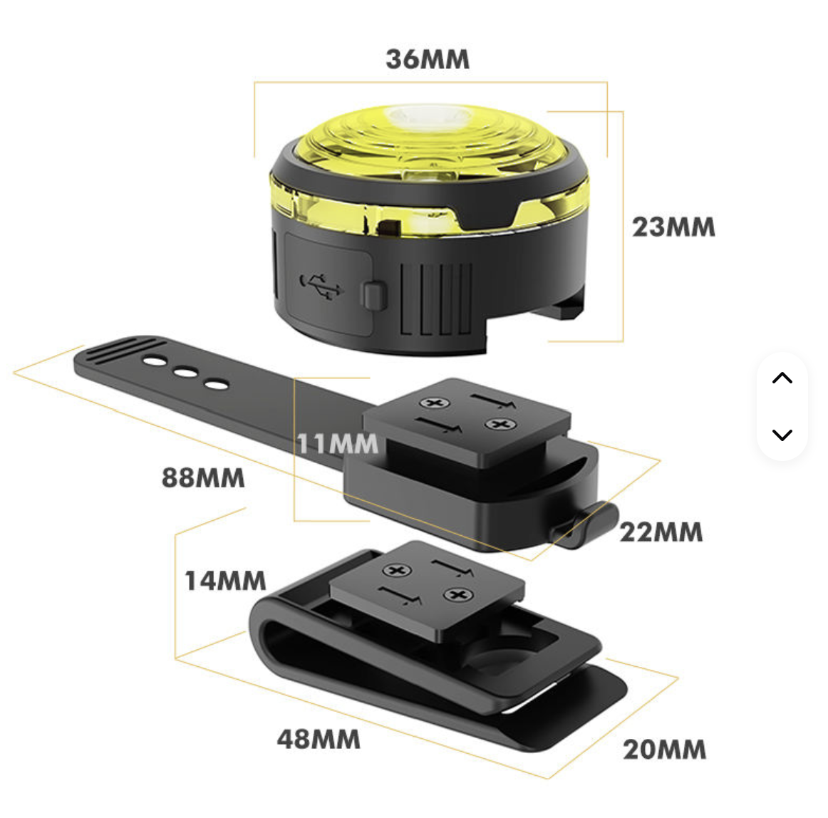 Lumière étanche rechargeable